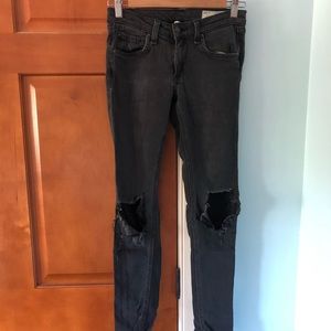 rag&bone Grey Ripped Skinny